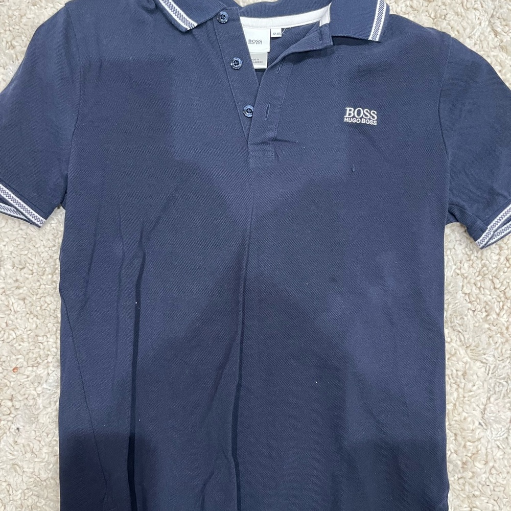 BOSS boys  Navy Polo Shirt
